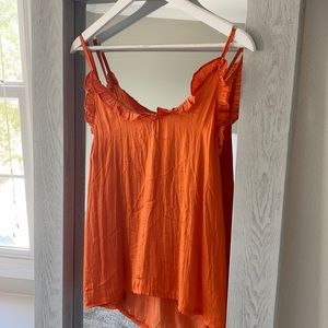 ORANGE RUFFLE TANK!!!